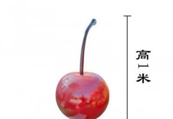 中式樱桃雕塑厂家 彩绘仿真小品 创意不锈钢樱桃雕塑厂