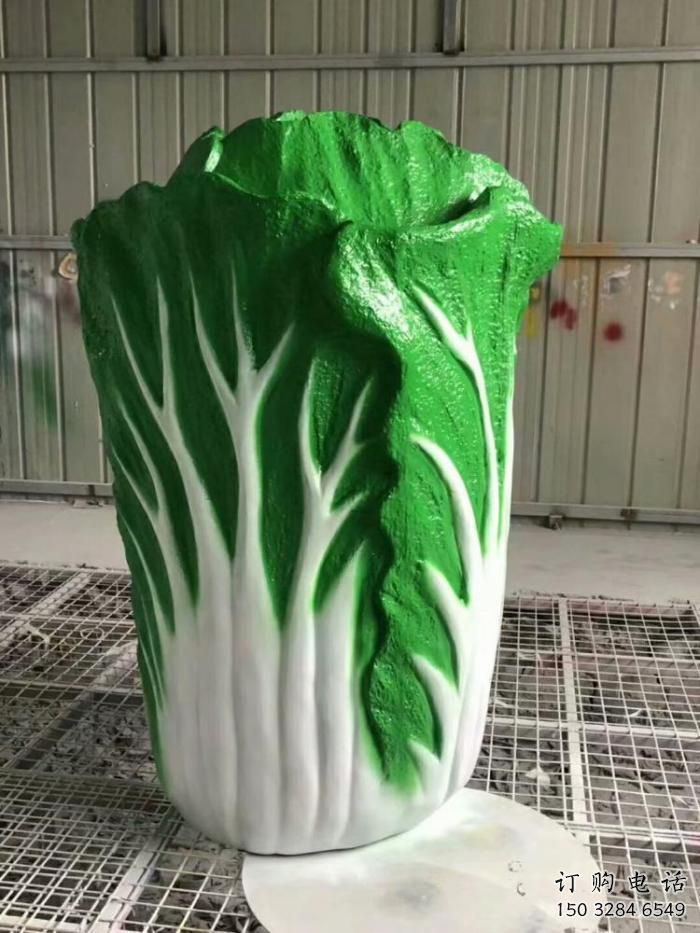 彩绘白菜雕塑厂家 公园摆件 街头不锈钢白菜雕塑厂