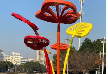 广场芭蕉叶雕塑厂家 公园烤漆小品 户外不锈钢芭蕉叶雕塑厂