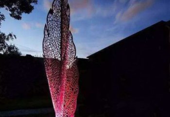异形芭蕉叶雕塑厂家 现代公园小品 镂空不锈钢芭蕉叶雕塑工厂