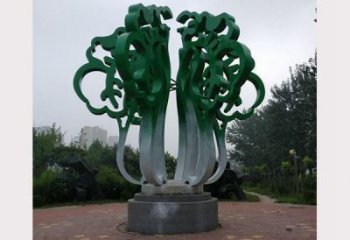 镂空白菜雕塑厂家 园林小品 现代不锈钢白菜雕塑厂