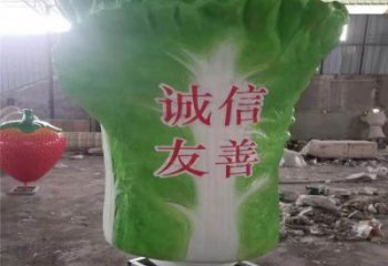 抽象白菜雕塑厂家 公园仿真小品 大型不锈钢白菜雕塑价格