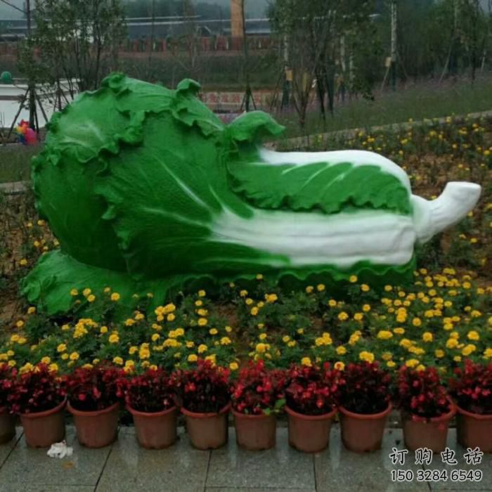 仿真大白菜雕塑厂家 现代摆件 大型不锈钢大白菜雕塑价格