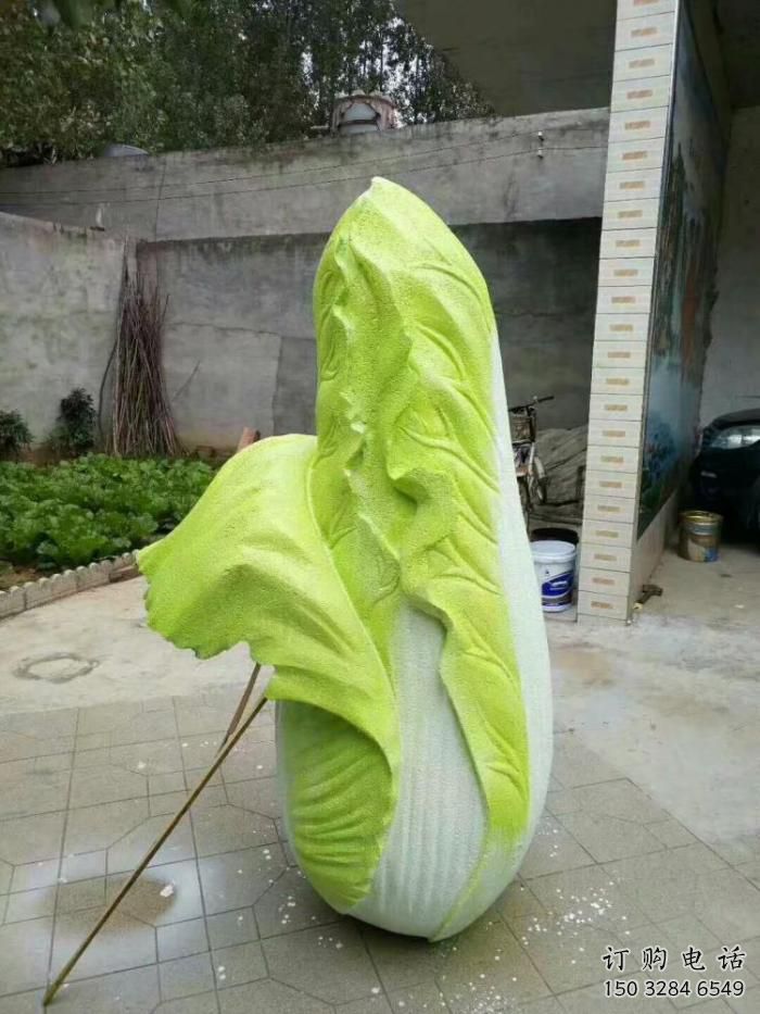 大型商场大白菜雕塑厂家 仿真摆件 彩绘不锈钢大白菜雕塑价格