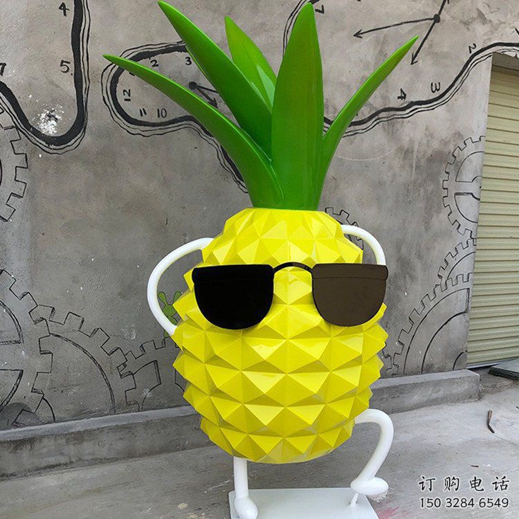 异形菠萝雕塑厂家 现代小品 广场菠萝雕塑定制