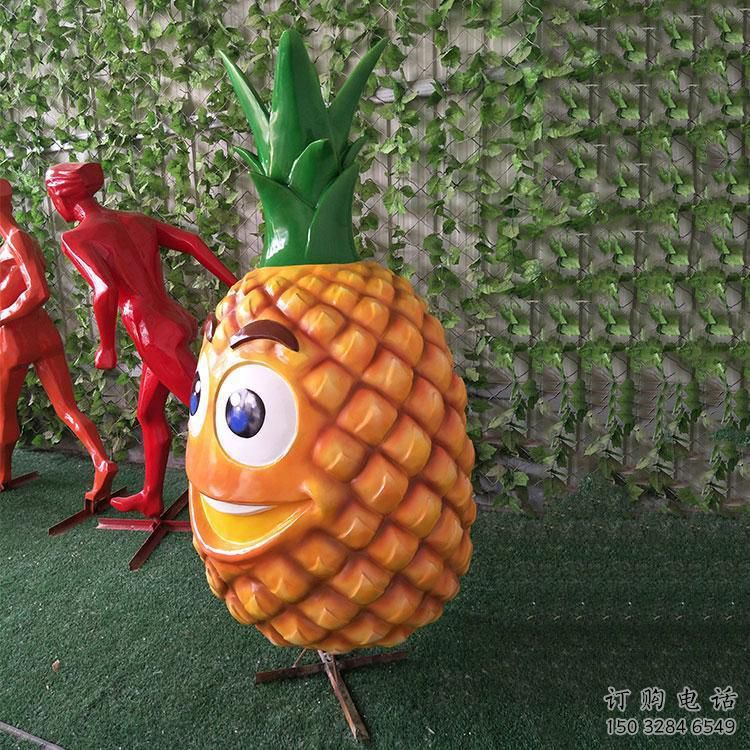 几何菠萝雕塑厂家 幼儿园小品 创意菠萝雕塑厂