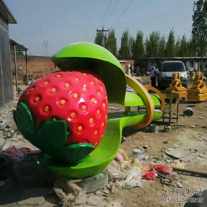 彩绘草莓雕塑厂家 公园摆件 街头不锈钢草莓雕塑厂 彩绘草莓雕塑厂家 公园摆件 街头不锈钢草莓雕塑厂
