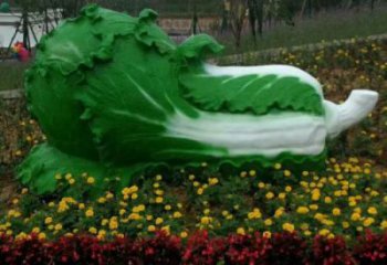 仿古白菜雕塑厂家 草地小品 房地产不锈钢白菜雕塑厂
