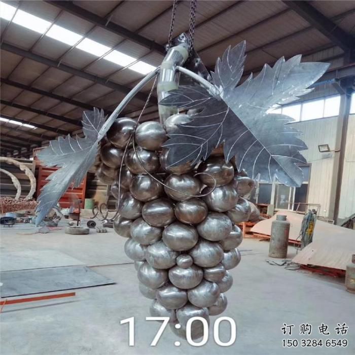 仿真葡萄雕塑厂家 现代摆件 镜面葡萄雕塑厂