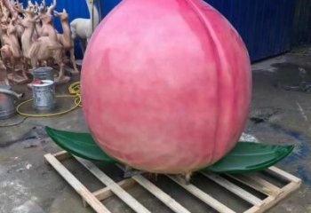户外桃子雕塑厂家 喷漆小品 大型桃子雕塑定制