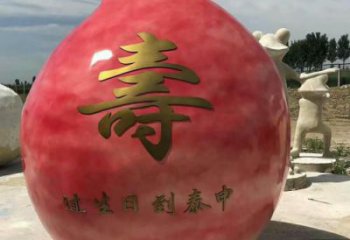 现代寿桃雕塑厂家 仿真摆件 大型寿桃雕塑厂