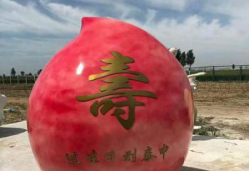 抽象寿桃雕塑厂家 现代小品 户外寿桃雕塑定做
