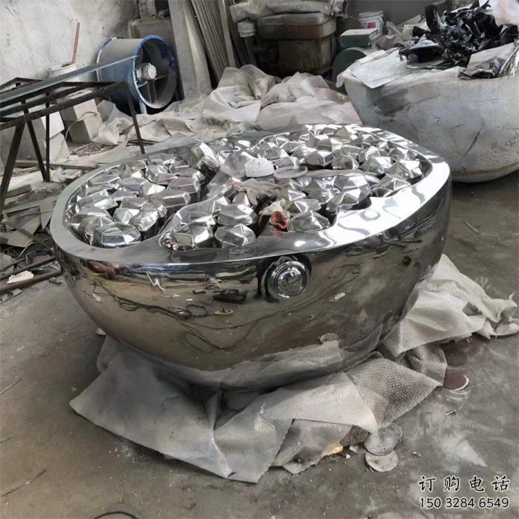 现代石榴雕塑厂家 大型别墅区摆件 创意不锈钢石榴雕塑厂