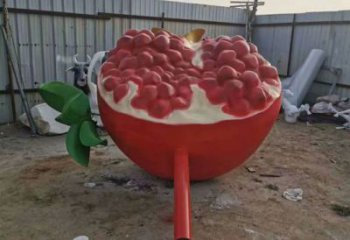 创意石榴雕塑厂家 烤漆小品 公园不锈钢石榴雕塑厂