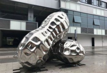 现代花生雕塑厂家 大型别墅区摆件 仿真不锈钢花生雕塑厂