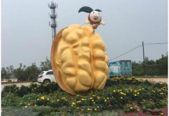 中式核桃雕塑厂家 公园小品 游乐场核桃雕塑厂
