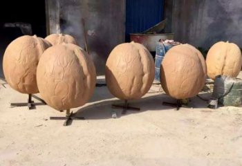 大型核桃雕塑厂家 锻造小品 创意核桃雕塑定制