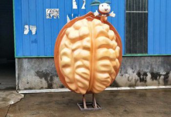 抽象核桃雕塑厂家 公园小品 异形核桃雕塑厂