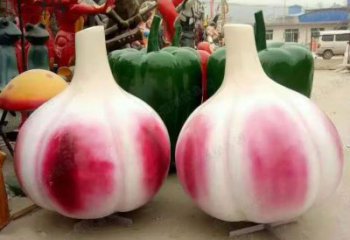 烤漆大蒜雕塑厂家 仿真小品 户外大蒜雕塑规格