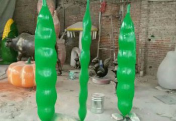 烤漆豆角雕塑厂家 公园小品 仿真豆角雕塑制作