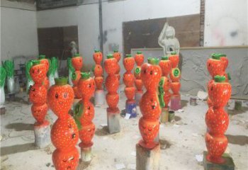 抽象胡萝卜雕塑厂家  抽象小品 户外胡萝卜雕塑制作