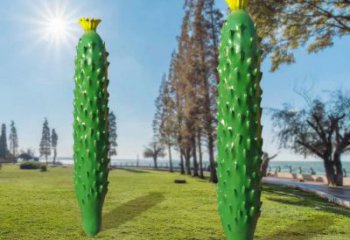 烤漆黄瓜雕塑厂家 仿真小品 户外黄瓜雕塑制作