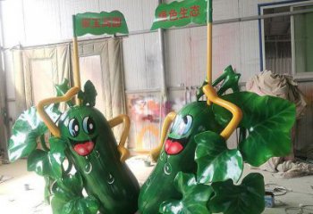 大型黄瓜雕塑厂家 锻造小品 现代黄瓜雕塑价格