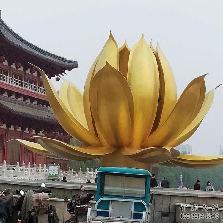 几何紫荆花雕塑厂家 现代小品 创意不锈钢紫荆花雕塑加工