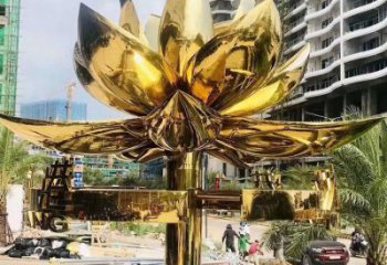 中式紫荆花雕塑厂家 现代小品 创意不锈钢紫荆花雕塑制作