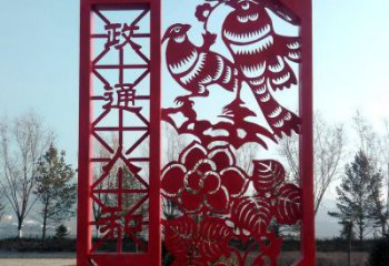 镂空窗花雕塑厂家 园林小品 现代不锈钢窗花雕塑厂