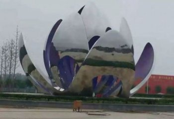 大型并蒂莲雕塑厂家 锻造小品 现代不锈钢并蒂莲雕塑厂