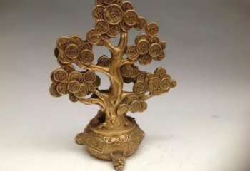 烤漆摇钱树雕塑厂家 仿真小品 现代摇钱树雕塑价格