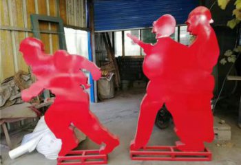 烤漆工人雕塑厂家 体育小品 大型不锈钢工人雕塑厂