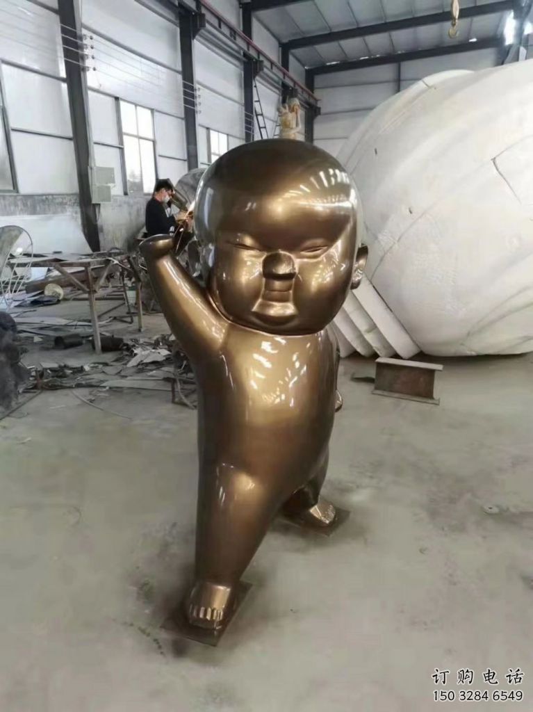 仿古儿童雕塑厂家 现代小品 房地产不锈钢儿童雕塑厂