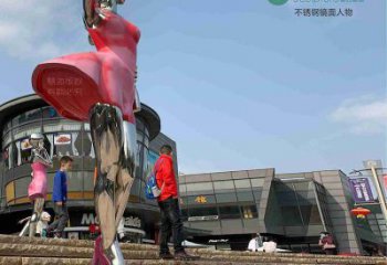 现代女孩雕塑厂家 大型别墅区摆件  大型不锈钢女孩雕塑厂