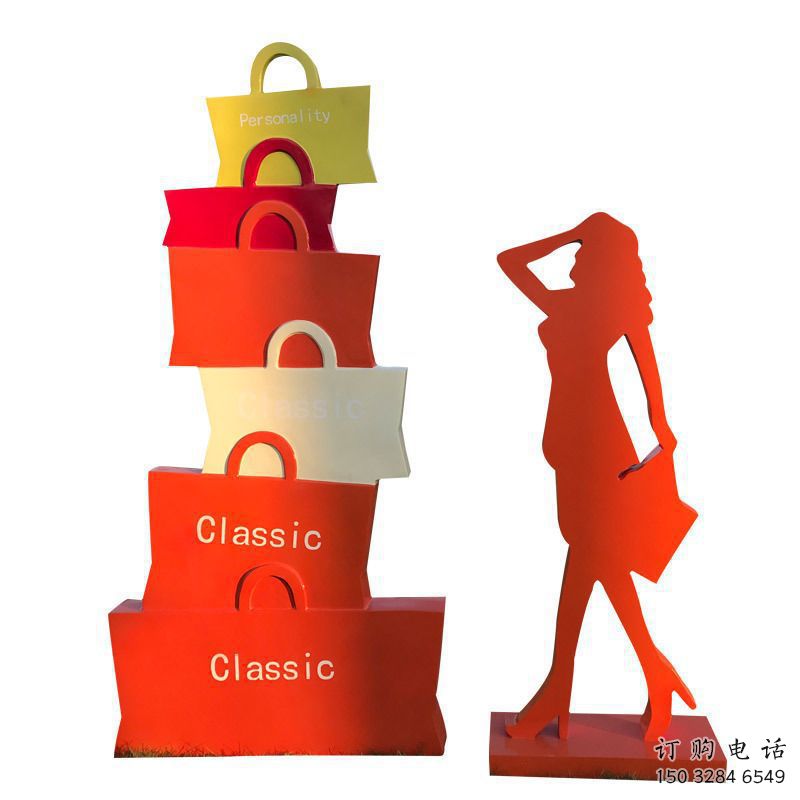 几何女孩雕塑厂家 幼儿园小品 烤漆不锈钢女孩雕塑加工厂