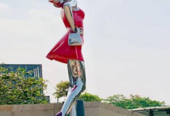 烤漆女孩雕塑厂家 中式小品  户外不锈钢女孩雕塑厂