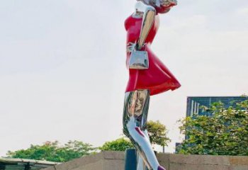 创意女孩雕塑厂家 现代广场小品 公园不锈钢女孩雕塑厂