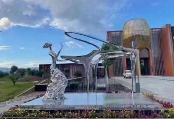 镜面女性雕塑厂家 大型摆件  不锈钢音乐女性雕塑厂
