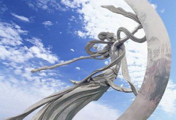 创意飞天雕塑厂家 风景区小品 公园不锈钢飞天雕塑厂