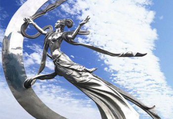 现代飞天雕塑厂家 大型别墅区摆件 大型不锈钢飞天雕塑制作