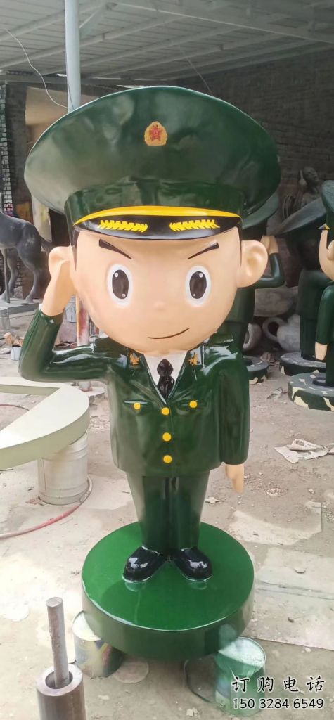 彩绘红军雕塑厂家 户外摆件 街头红军雕塑价格