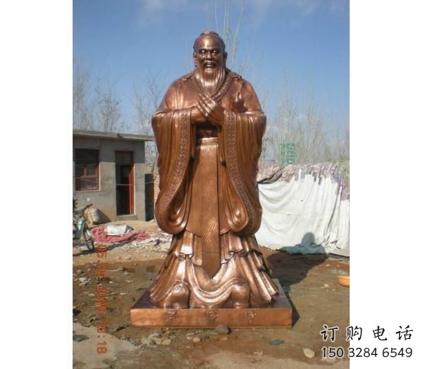 仿古孔子雕塑厂家  户外小品  校园孔子雕塑制作厂