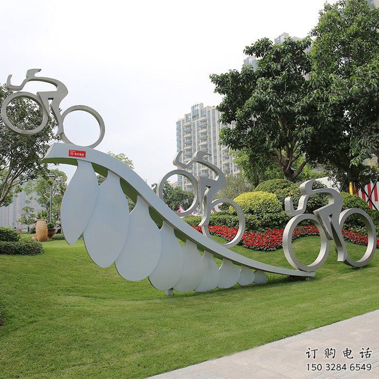 欧式骑车人雕塑厂家 抽象摆件 体育场不锈钢骑车人雕塑厂