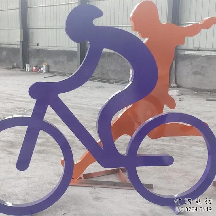 剪纸骑车人雕塑厂家 切面摆件 创意不锈钢骑车人雕塑厂 剪纸骑车人雕塑厂家 切面摆件 创意不锈钢骑车人雕塑厂