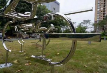 镜面骑车人雕塑厂家 大型摆件 抽象不锈钢骑车人雕塑厂