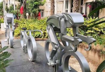 体育场骑车人雕塑厂家 仿真运动小品 体育不锈钢骑车人雕塑
