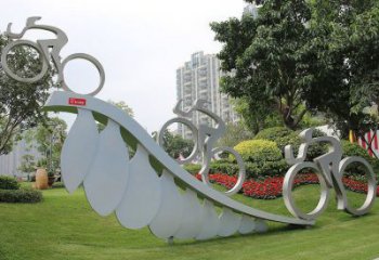 欧式骑车人雕塑厂家 抽象摆件 体育场不锈钢骑车人雕塑厂