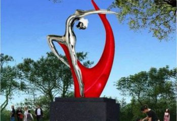 广场体操雕塑厂家 公园小品  几何不锈钢体操雕塑厂