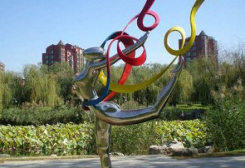 现代体操雕塑厂家 大型别墅区摆件 镜面不锈钢体操雕塑厂